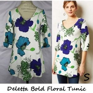 Anthropologie Deletta Bold Floral Tunic Size S